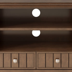 English Elm Acadian 60" Tv Media Stand - Handcrafted Rustic Natural Brown With Ample Storage & Cable Management B136P159685