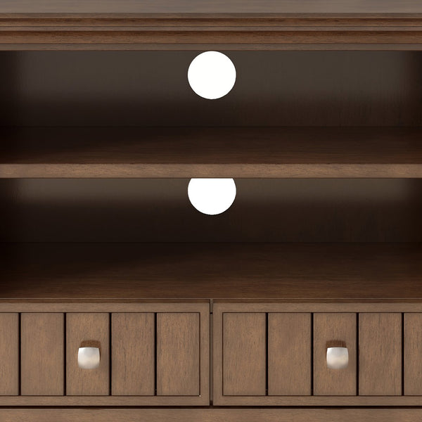 English Elm Acadian 60" Tv Media Stand - Handcrafted Rustic Natural Brown With Ample Storage & Cable Management B136P159685