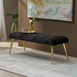 Christopher Knight Home® - Noble House - Capernaum Patterned Faux Fur Bench