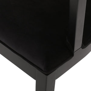 English Elm Christopher Knight Home® - DINING Velvet Upholstered Cane Web Backing Chair Set of 2 in Black – Traditional Rubberwood Frame Elegance 74107.00RUBBLKV