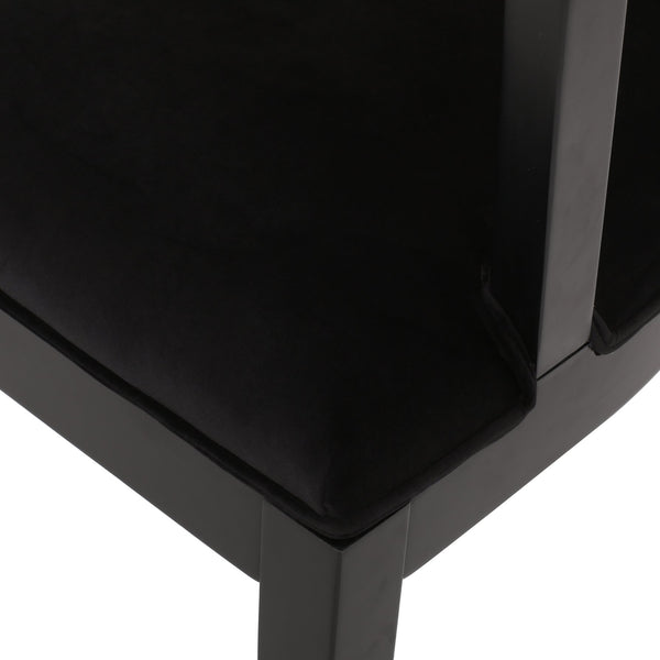 English Elm Christopher Knight Home® - DINING Velvet Upholstered Cane Web Backing Chair Set of 2 in Black – Traditional Rubberwood Frame Elegance 74107.00RUBBLKV