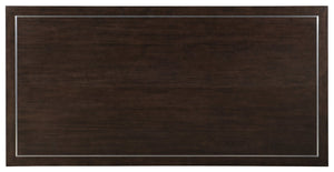 Hooker Furniture House Executive Desk With Dark Roast Ash Veneer, Seven Drawers, Locking File Storage, Metal Trim 36.00 L x 72.00W x 29.75H 5892-10562-85