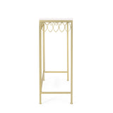 Christopher Knight Home® - Noble House - Breu Modern Glam Console Table with Petal Accents, Gold and White