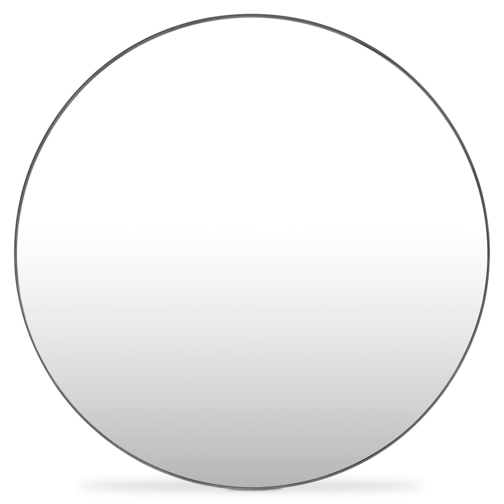 Bernhardt Bernhardt Brasea Round Steel Wall Mirror Tungsten Finish Mid-century Modern Decor 394334