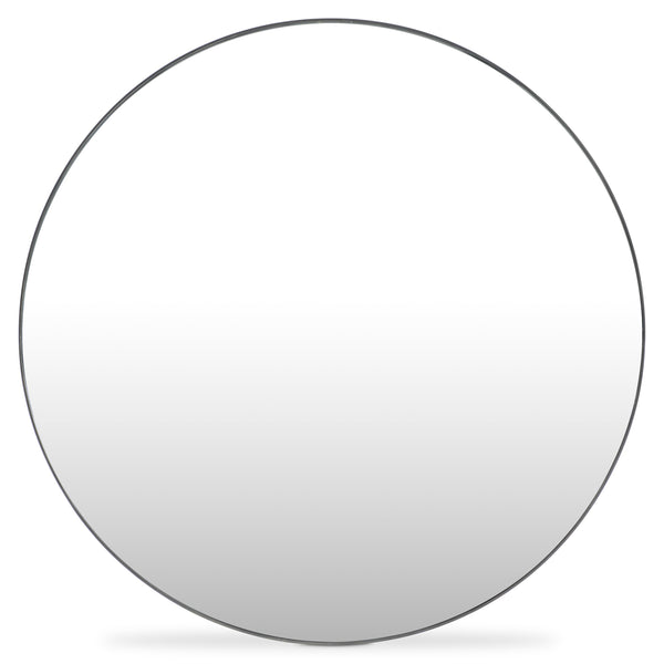 Bernhardt Bernhardt Brasea Round Steel Wall Mirror Tungsten Finish Mid-century Modern Decor 394334