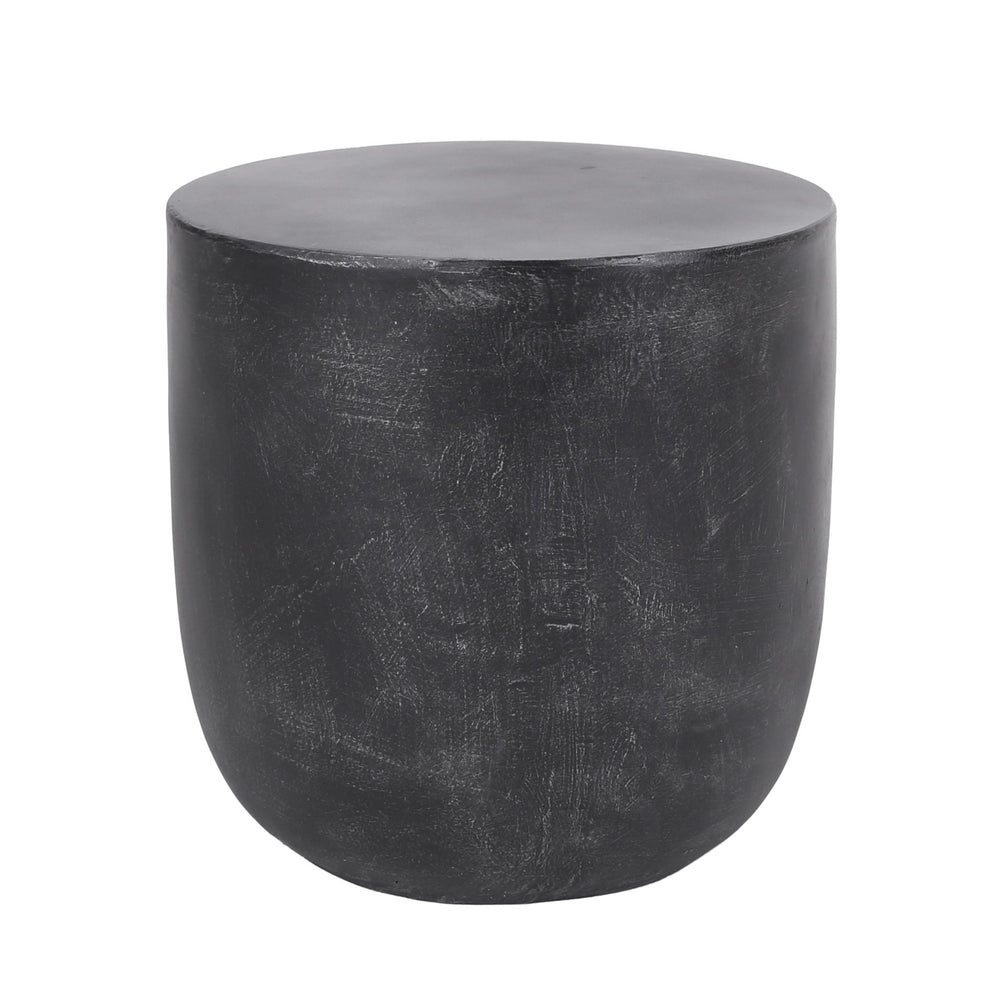 English Elm Outdoor Seamless Concrete Barrel Side Table for Patio Lounge and Indoor Accent Use 73448.00