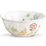 Butterfly Meadow Large Porcelain Bowl - Scalloped Rim, Garden Illustration, 34 oz.