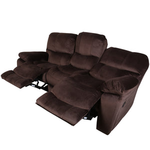 Porter Designs Porter Ramsey Triple Power Reclining Sofa - Luxurious Brown Microfiber With Custom Comfort Features Brown Fabric 03-112c-01-6012a