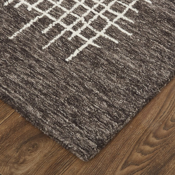 Feizy Rugs Maddox Hand-tufted Wool Abstract Rug In Soft Neutrals And Deep Blues For Contemporary Spaces Brown,Ivory Wool Mdx8630fbrn000f00