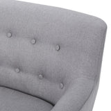 Christopher Knight Home® - Noble House - Meena Buttoned Mid Century Modern Light Grey Fabric Club Chair