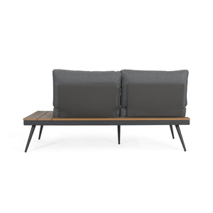 English Elm Norfolk Outdoor Left Sectional Seat with Mesh Back and Faux Wood Aluminum Frame 62750.00RGRY