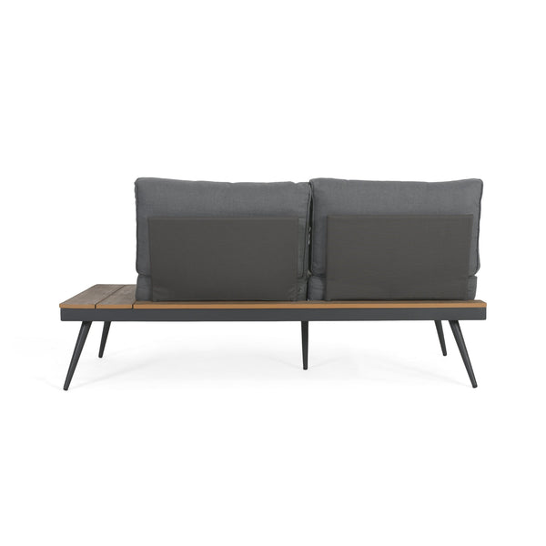 English Elm Norfolk Outdoor Left Sectional Seat with Mesh Back and Faux Wood Aluminum Frame 62750.00RGRY