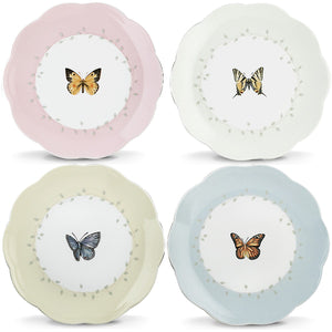 Lenox Butterfly Meadow 4-Piece Dessert Plate Set Multi, WHITE PORCELAIN 6444731