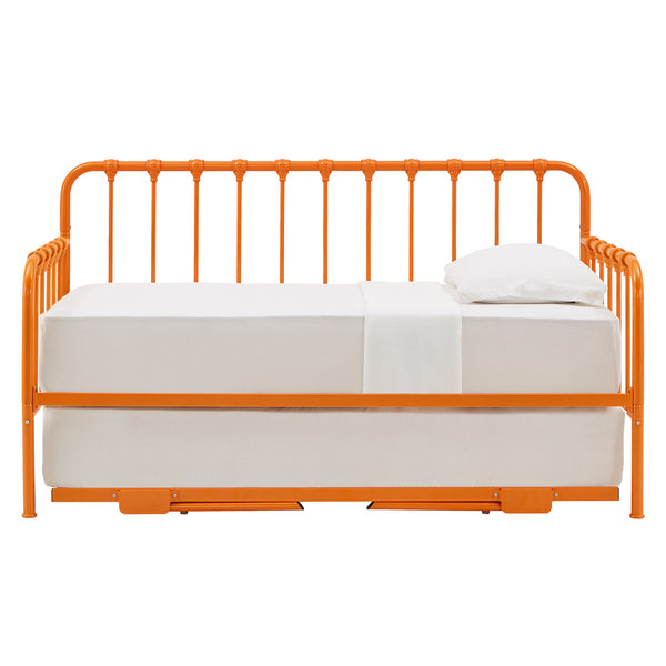 Homelegance By Top-Line Varden Metal Daybed with Lift-up Trundle Orange Metal
