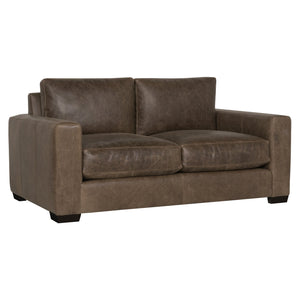 Bernhardt Bernhardt Top-Grain Leather Loveseat With Wide Track Arms, Plush Cushions & Walnut Tapered Feet 9225LO
