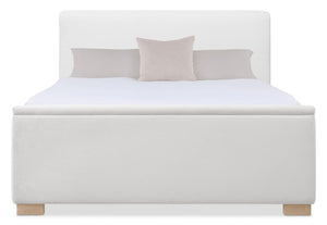 Hooker Furniture Banyon Banyon Bay King Upholstered Bed In Merino Buff With Desert Oak Finish, Plush Padded Headboard 6081-90866-82