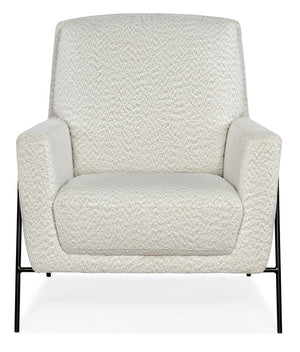 Hooker Furniture Amette Modern Metal Frame Club Chair With Plush Woolens Snow Upholstery — Sleek Low-Slung Comfort CC452-401