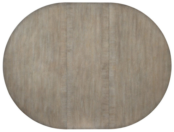 Hooker Furniture Affinity Quartered White Oak 48" Round Pedestal Dining Table With 18" Leaf, Greige Wire-Brushed Finish (66") 6050-75203-GRY