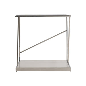 Bernhardt Bernhardt Maymont Side Table With Polished Stainless Steel, Tempered Glass Top & Figured Sycamore Shelf 313111