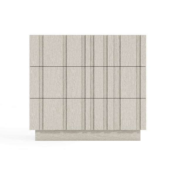 Bernhardt Bernhardt Tempo 3-Drawer Nightstand In Larza Wire‑Brushed Oak — Rustic‑Modern, Usb Charging, Plinth Base 346234