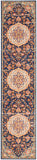 Nourison Passion PSN22 Machine Made Power-loomed Narrow Border Indoor Only Transitional Bohemian Rug Navy Multicolor, Navy Multicolor 100% Polypropylene 99446018809