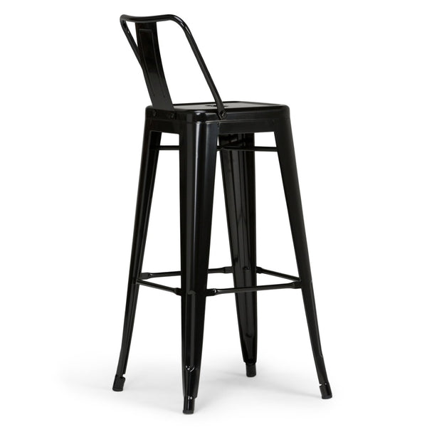 English Elm Rayne 30" Industrial Metal Bar Stools (Set Of 2) - Ergonomic Comfort, Durable Black Finish B136P159496-GIGA