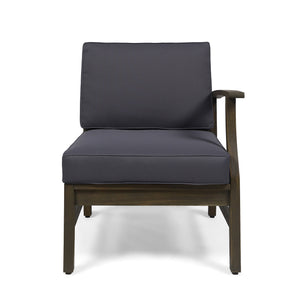 English Elm Perla Armless Accent Chair Tailored Low Profile Upholstered Seat for Living Room 58941.00L-R-CON-M2GD-59098GRY