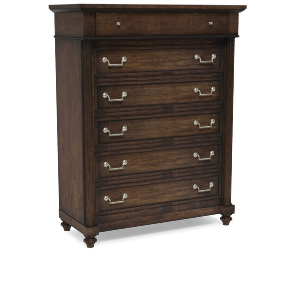 A.R.T. Furniture Artiste Tall Chest - Vintage Cherry Finish, Parawood Solids, 6 Drawers, Timeless Transitional Design Brown, Brown Material, Parawood Solids & Cherry Veneer 241150-1100c2100c