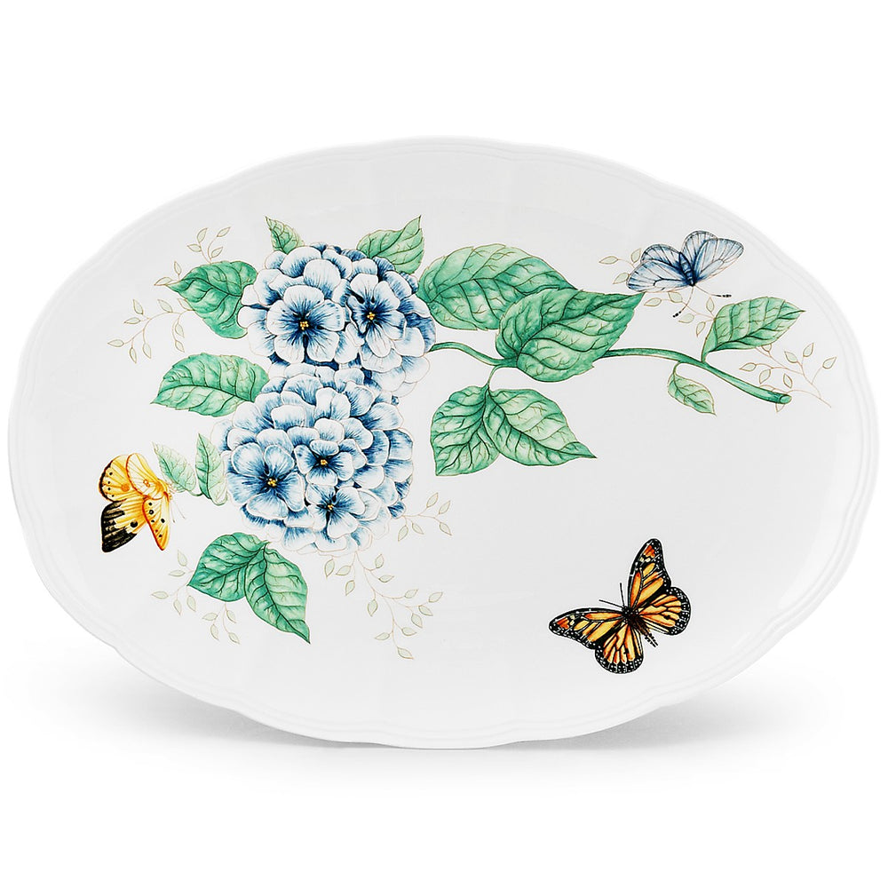 Lenox Butterfly Meadow 16" Oval Serving Platter Multi, WHITE PORCELAIN 6084289