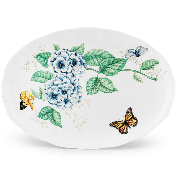 Lenox Butterfly Meadow 16" Oval Serving Platter Multi, WHITE PORCELAIN 6084289