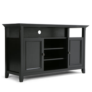 English Elm Amherst 54-Inch Solid Wood Tv Media Stand - Elegant Black Finish With Ample Storage & Classic Design B136P158374