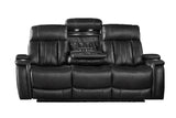 Parker House Parker Living Royce - Midnight Power Reclining Sofa with Drop Down Console Midnight 90% Polyester, 10% PU (W) MROY#832PH-MID