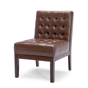 English Elm Accent Chair Waffle Tufted Upholstery Rubberwood Legs Contemporary Living Room Seat 70753.00
