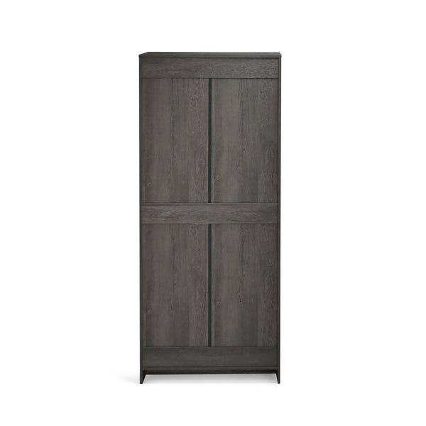 English Elm Christopher Knight Home® - DELANEY Rustic 2-Door Wardrobe Grey with Faux Wood Finish, 75" Tall Armoire for Organized Storage 71142.00