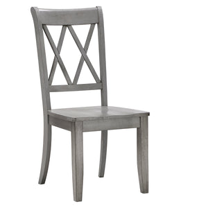 Homelegance By Top-Line Juliette Double X Back Wood Dining Chairs (Set of 2) Grey Rubberwood