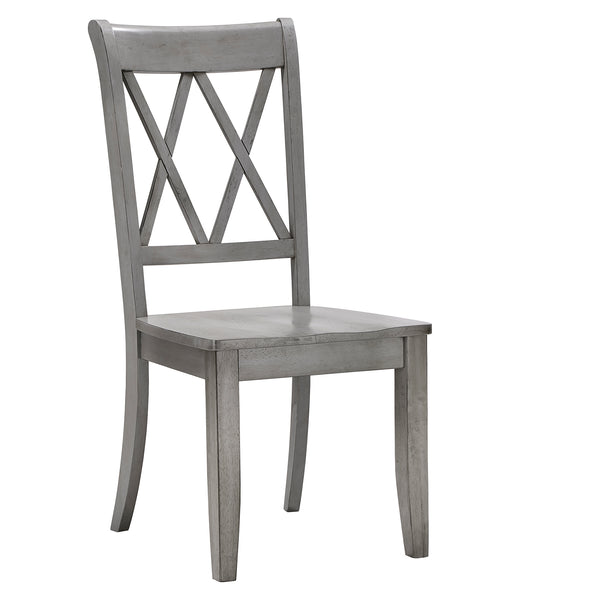Homelegance By Top-Line Juliette Double X Back Wood Dining Chairs (Set of 2) Grey Rubberwood