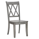 Homelegance By Top-Line Juliette Double X Back Wood Dining Chairs (Set of 2) Grey Rubberwood