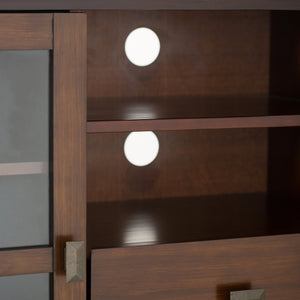 English Elm Artisan Tall Tv Media Stand - Handcrafted Russet Brown With Storage & Cord Management For 60" Tvs B136P159471