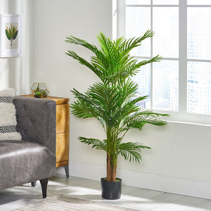 English Elm 130cm Artificial Tropical Palm Tree Faux Feathered Fronds Indoor Lifelike Decor 70523.00