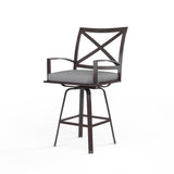 La Jolla Swivel Barstool in Canvas Granite w/ Self Welt SW401-7B-5402 Sunset West