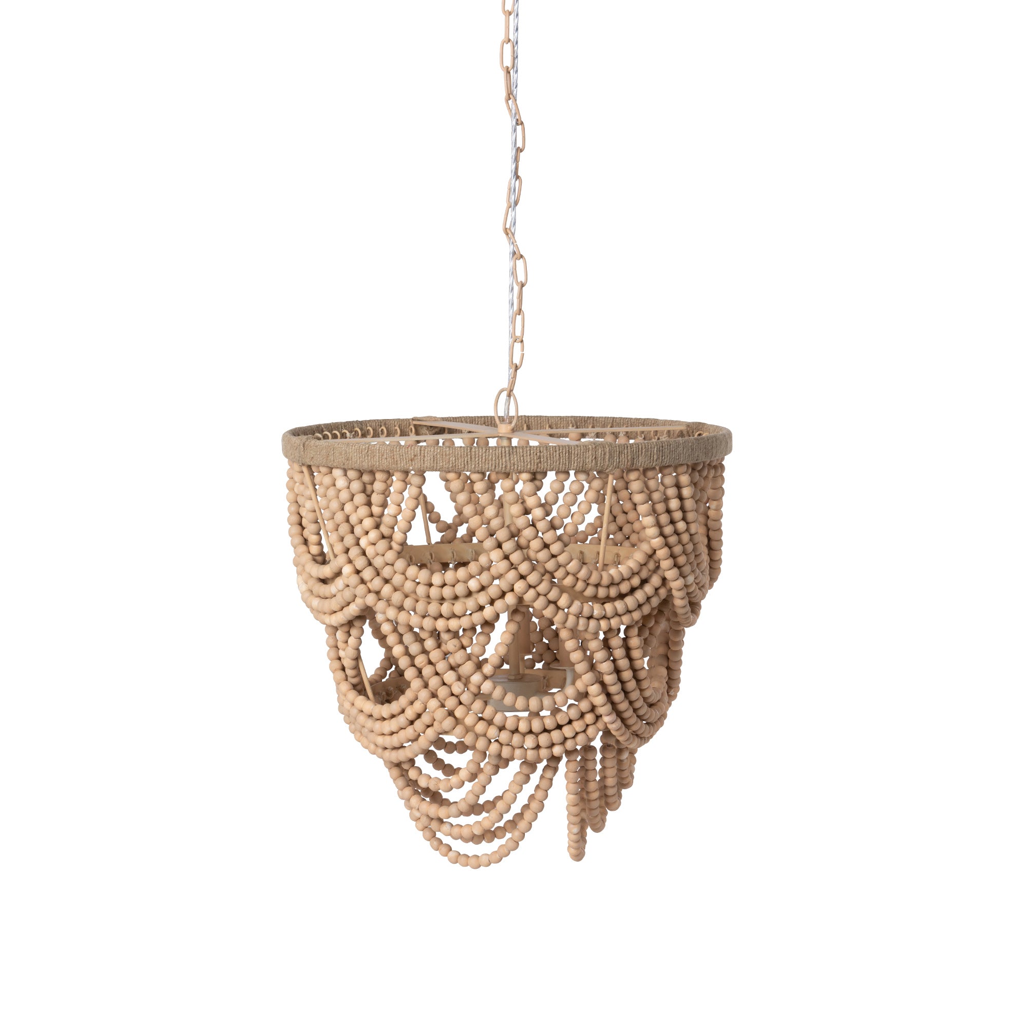 Cadence Wood Beaded Chandelier - Thumbnail 2