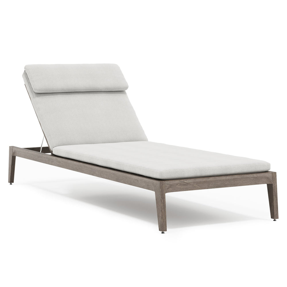 Bernhardt Bernhardt Ibiza Chaise Lounge In Weathered Teak With Abaca Wicker Back, Plush Outdoor Cushions, Made-To-Order O1029A
