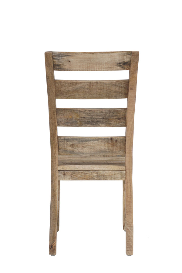Porter Designs Porter Berkshire Rustic Solid Mango Wood Dining Chair Set Of 2 - Classic Ladderback Design Brown Wood 07-117-02-6643