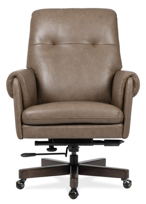 Hooker Furniture Lenora Top-grain Leather Executive Chair Tufted Back Swivel Home Office Seating EC846-088
