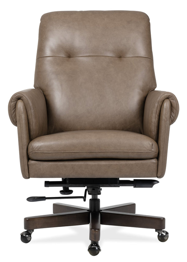 Hooker Furniture Lenora Top-grain Leather Executive Chair Tufted Back Swivel Home Office Seating EC846-088