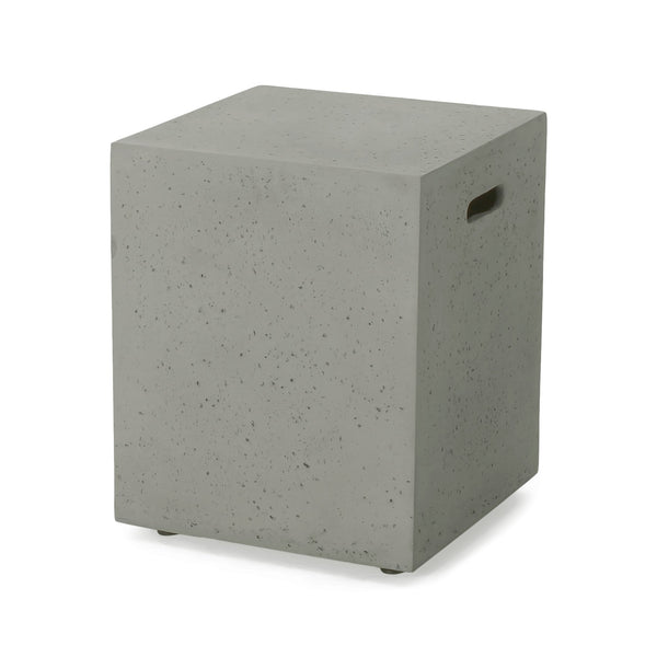 English Elm Mgo Concrete Propane Tank Cover Side Table for Modern and Industrial Interiors 59243.00WHI