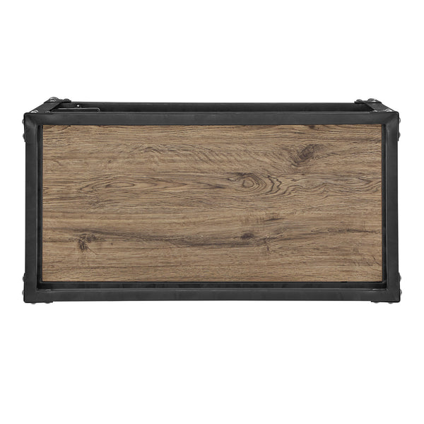 Homelegance By Top-Line Moira Grey Metal and Wood Bar Cart Black Engineered Wood