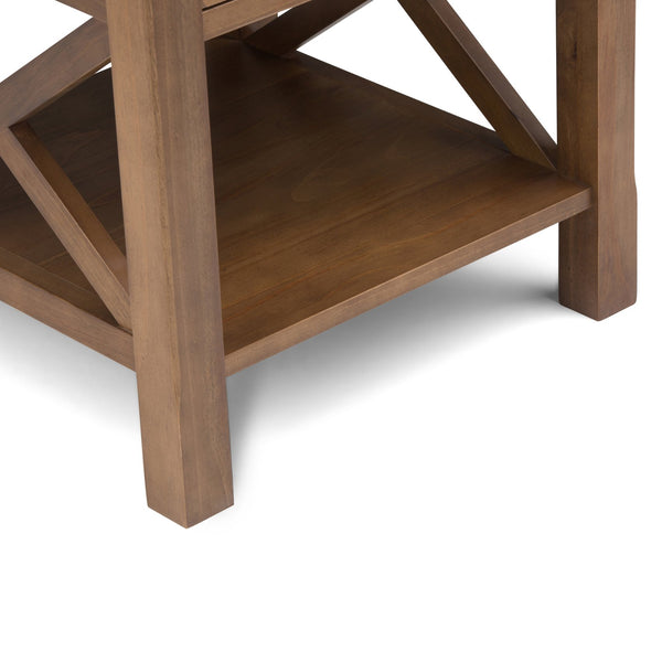 English Elm Kitchener End Table - Handcrafted Solid Wood In Medium Saddle Brown With Storage & Modern Design B136P158208