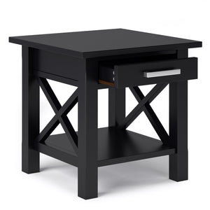 English Elm Kitchener Contemporary Black End Table With Storage Drawer & Open Shelf For Stylish Living Spaces B136P159544