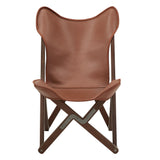 Homelegance By Top-Line Kosmo Genuine Top Grain Leather Tripolina Sling Chair Espresso Leather